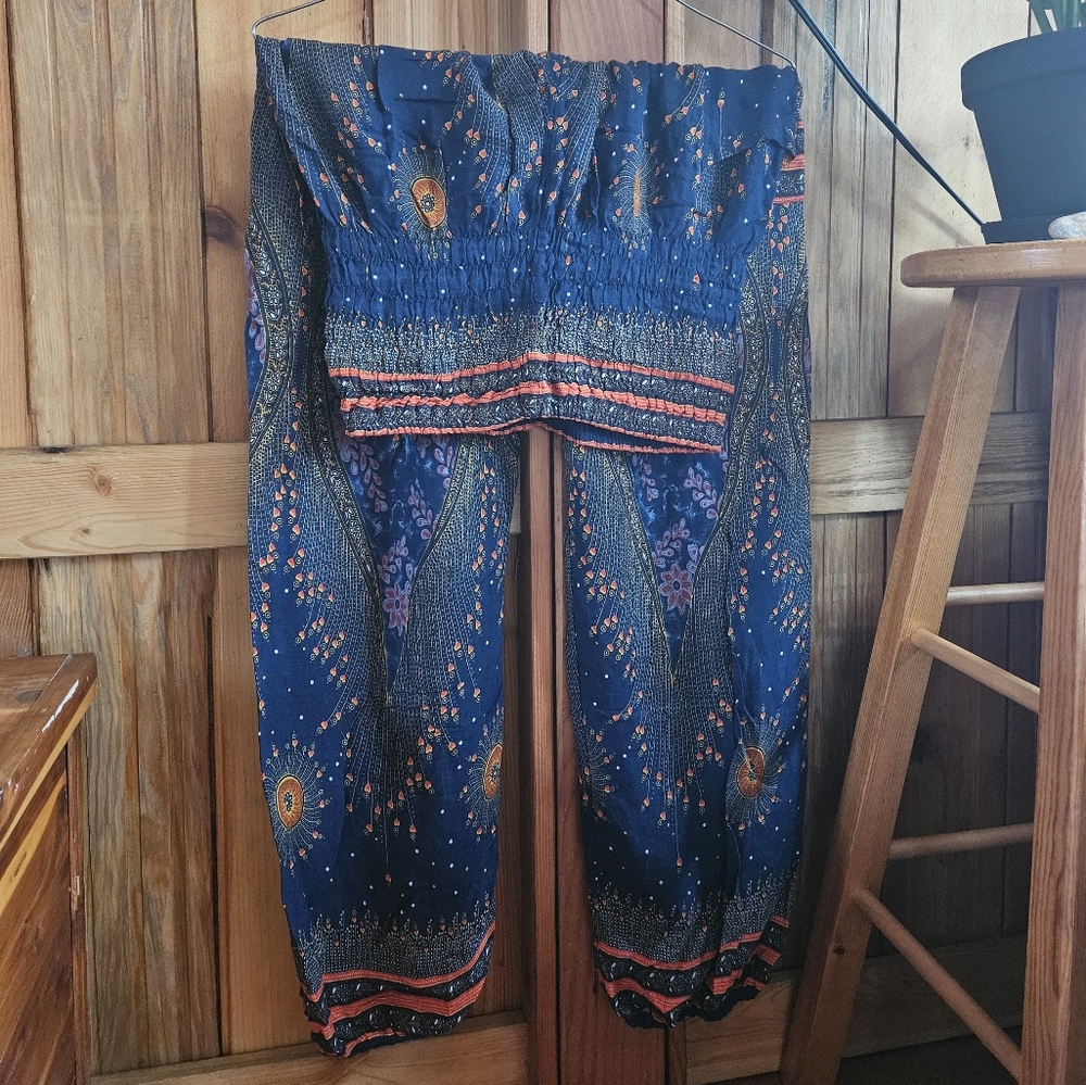 Boho Blue Harem Pants